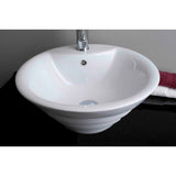 American Imaginations 19.25-in. W Above Counter White Vessel Set For 1 Hole Center Faucet
