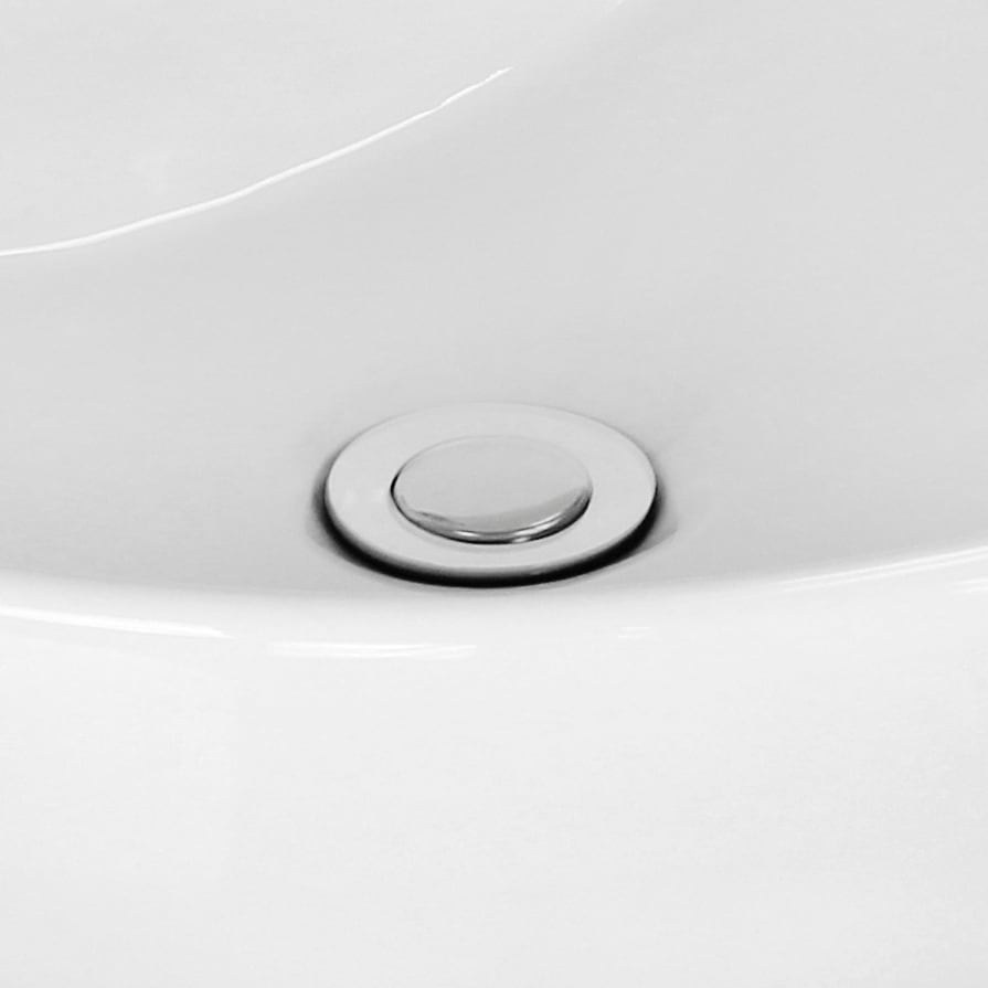 American Imaginations 19.25-in. W Above Counter White Vessel Set For 1 Hole Center Faucet