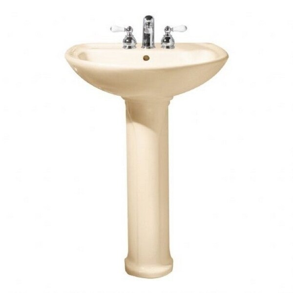 American Standard Cadet 0236.411.021 Bone Porcelain 20-inch x 24.5-inch Pedestal Bathroom Sink