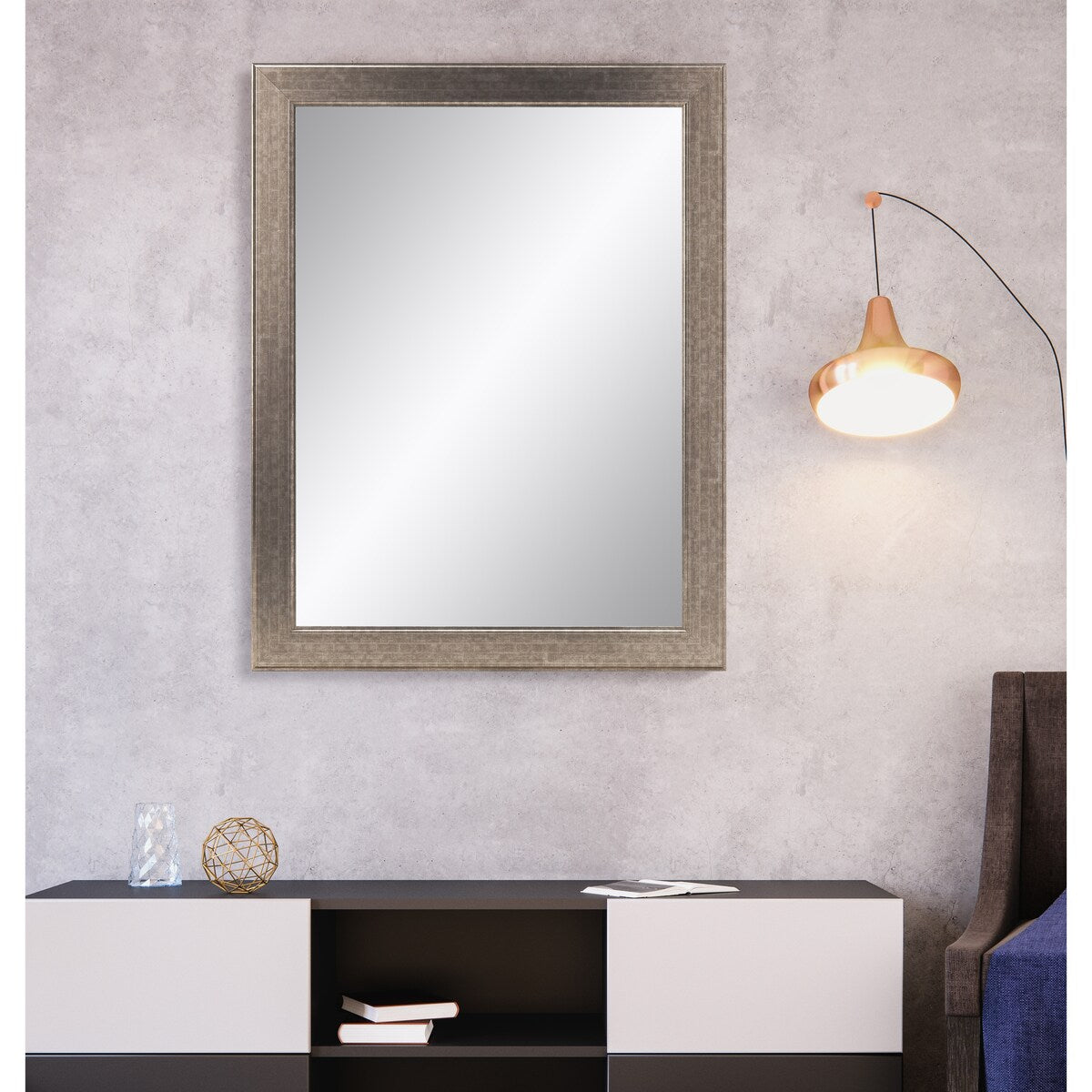 American Value Silver Studio Vanity Wall Mirror