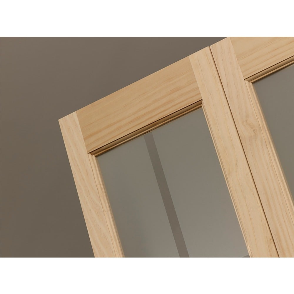 AWC Mission Frosted Glass Unfinished Pine Bifold Door