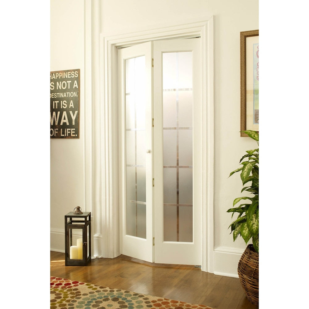 AWC Mission Frosted Glass Unfinished Pine Bifold Door