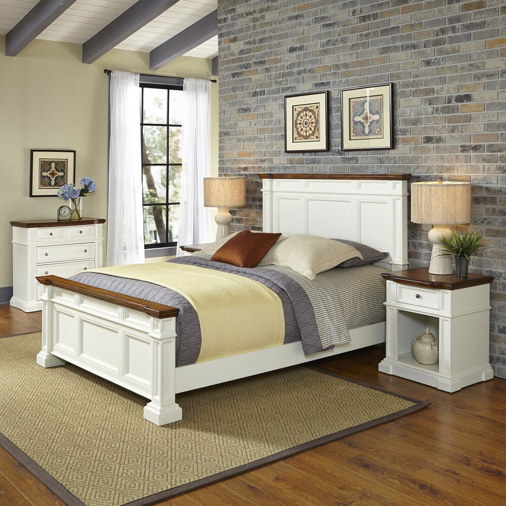 Americana White and Oak 4-piece Bedroom Set by Home Styles