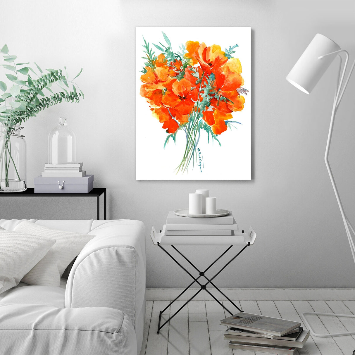 Americanflat - 8" x 10" Orange Flower California Poppies by Suren Nersisyan Wrapped Canvas Wall Art