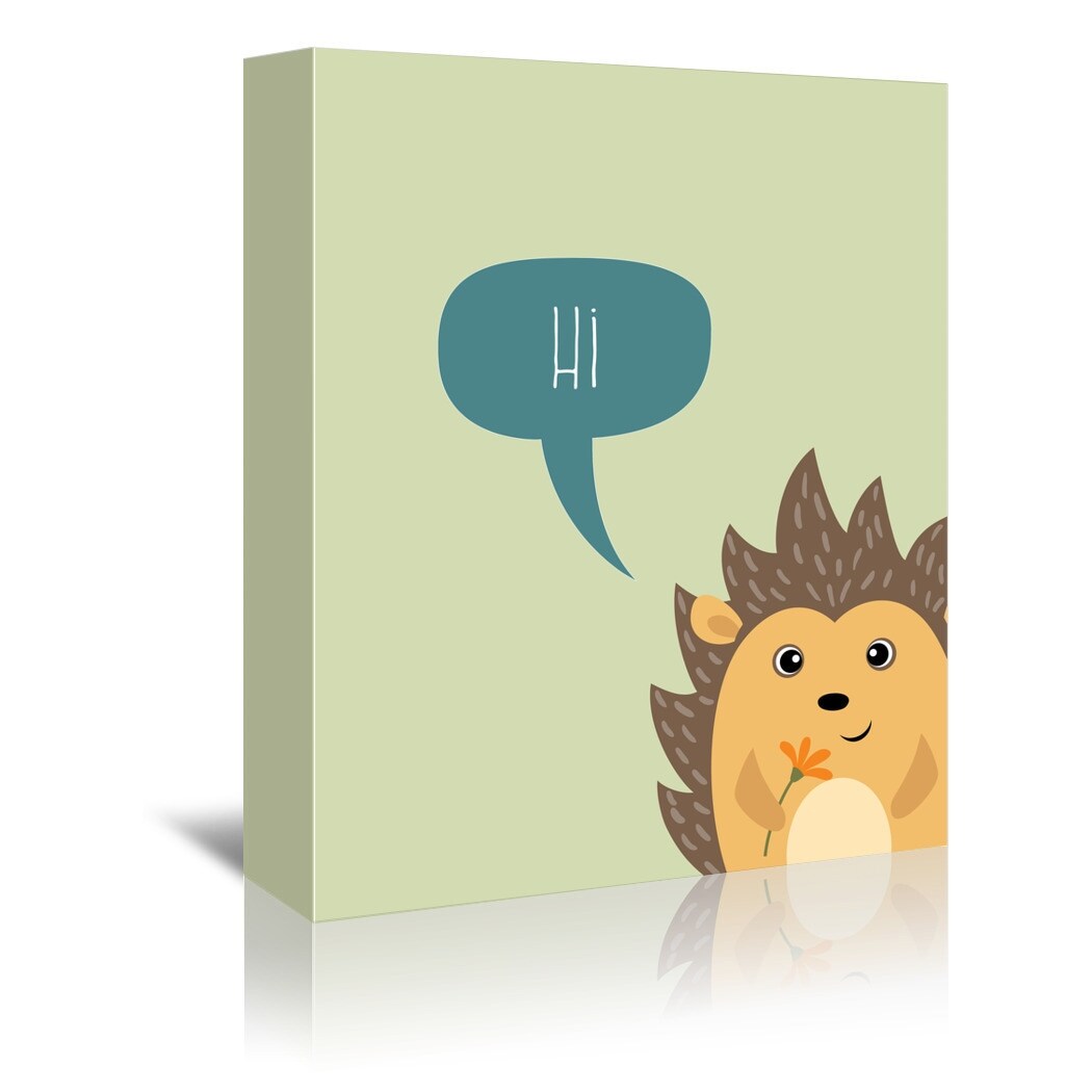 Americanflat - 8" x 10" Woodland Hedgehog 1 by Kate Shephard Wrapped Canvas Wall Art