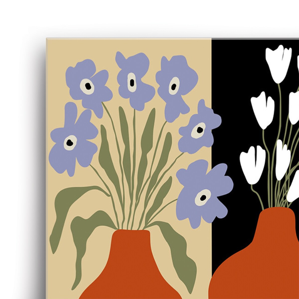 Americanflat - Abstract Wall Art Set - Two Blooming Pottery, by Miho Art Studio