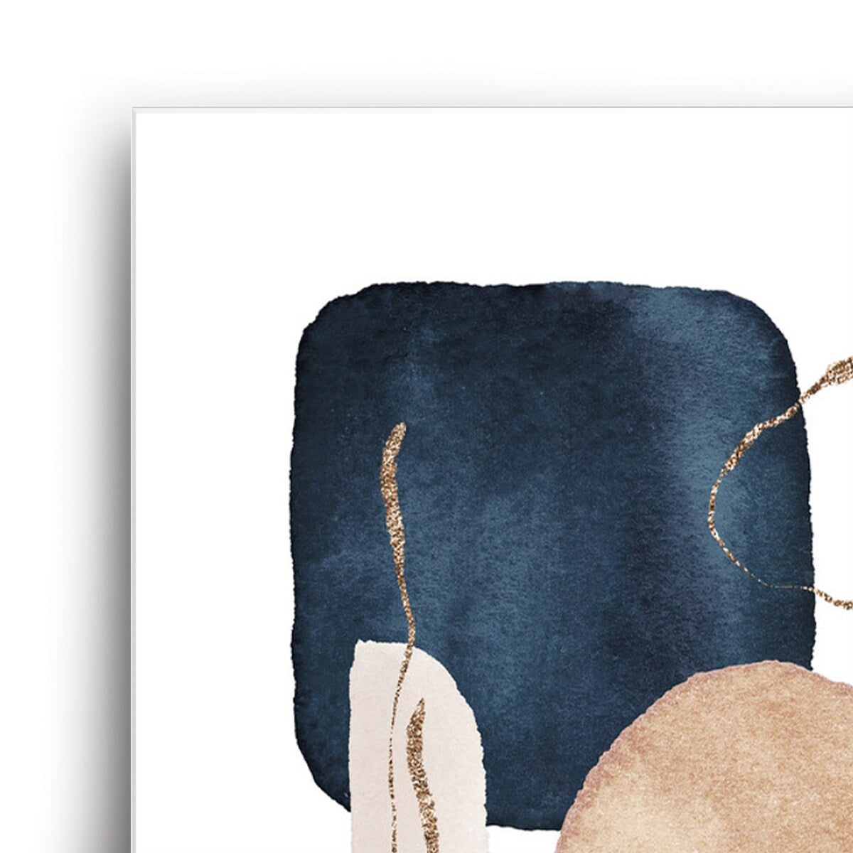 Americanflat - Abstract Wall Art Set - Watercolor Shapes In Navy by Gal Design