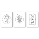 Americanflat - Rustic Wall Art Set - Botanical Minimalist, Flowers by Artvir
