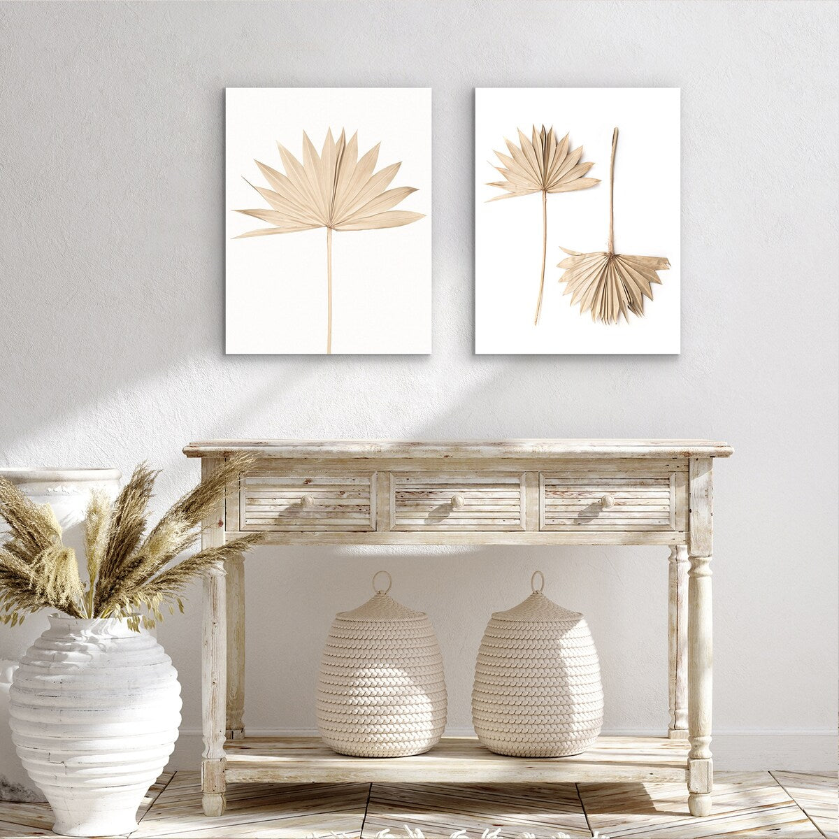 Americanflat - Rustic Wall Art Set - Fan Leaf, Fan by Sisi and Seb