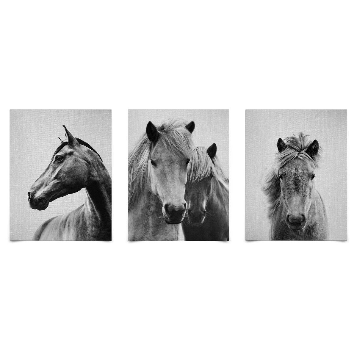 Americanflat - Rustic Wall Art Set - Horses Black and by Gal Design