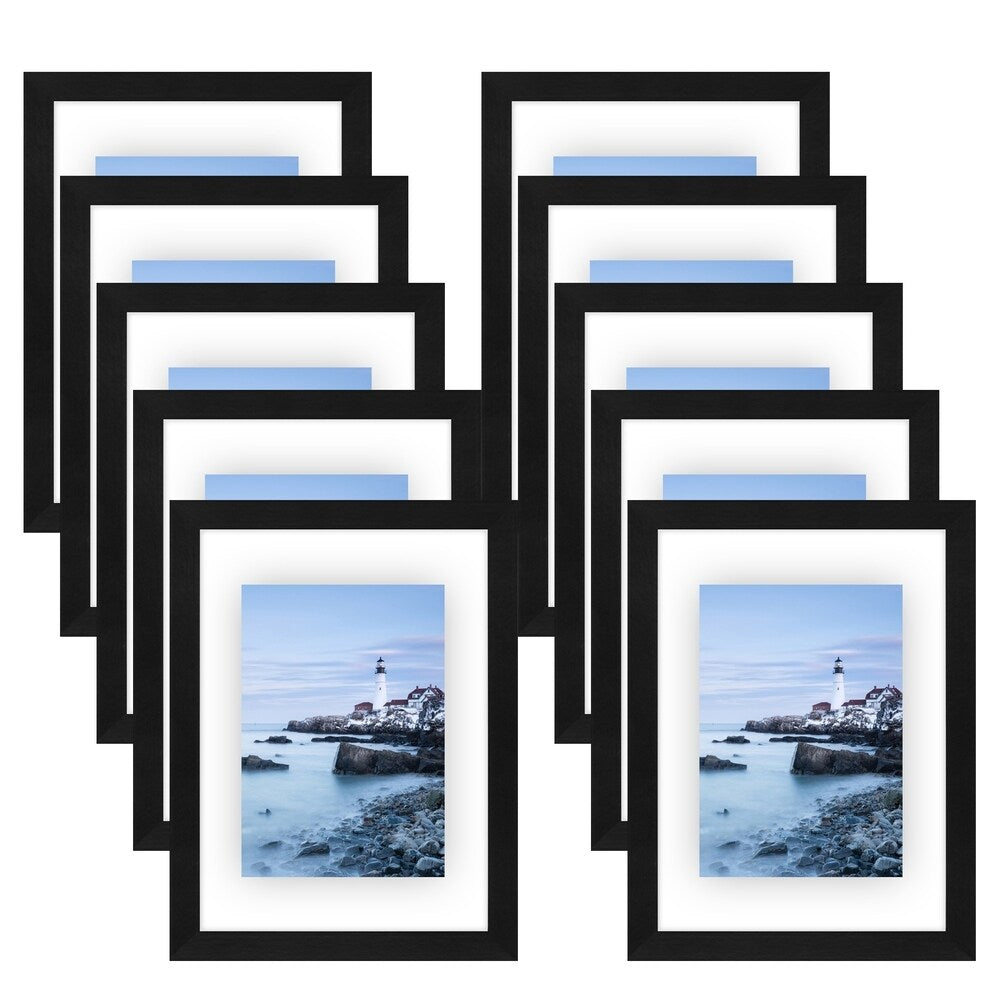 Americanflat 10 Pack - 8x10 Black Floating Frames - Modern Picture Frames Designed to Display Floating Photographs