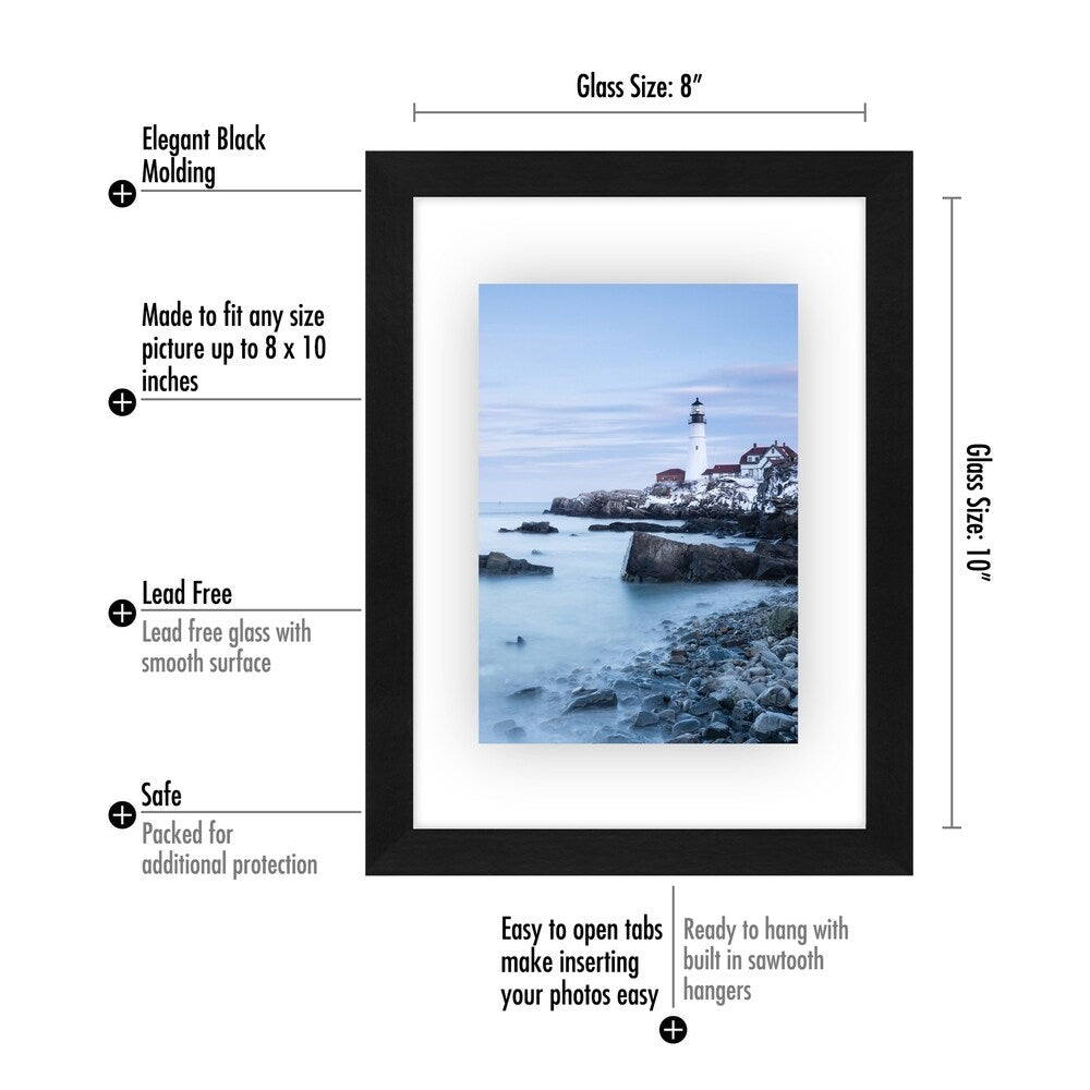 Americanflat 10 Pack - 8x10 Black Floating Frames - Modern Picture Frames Designed to Display Floating Photographs
