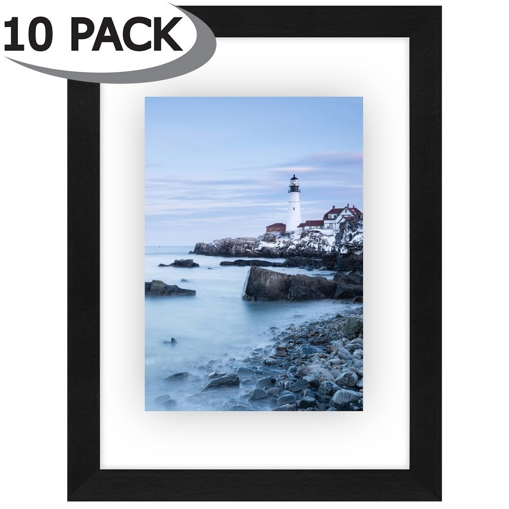 Americanflat 10 Pack - 8x10 Black Floating Frames - Modern Picture Frames Designed to Display Floating Photographs
