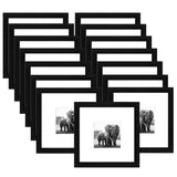 Americanflat 15 Pack - 8x8 Picture Frames - Display Pictures 4x4 with Mats - Display Pictures 8x8 Without Mats, Black