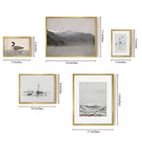 Americanflat 5 Piece Vintage Gallery Wall Art Set - Art by Maple + Oak