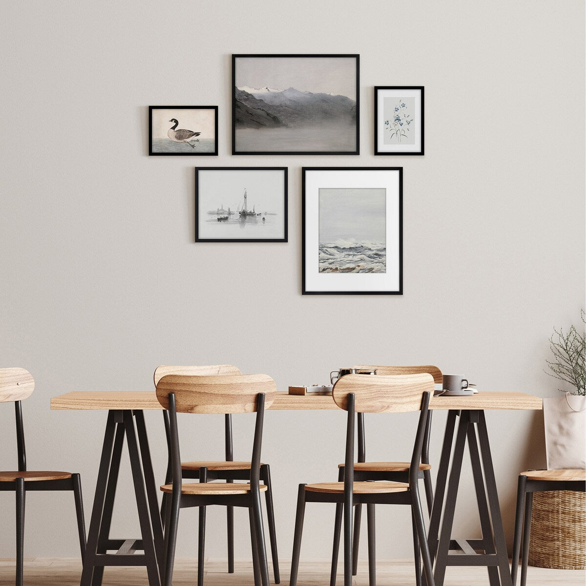Americanflat 5 Piece Vintage Gallery Wall Art Set - Art by Maple + Oak