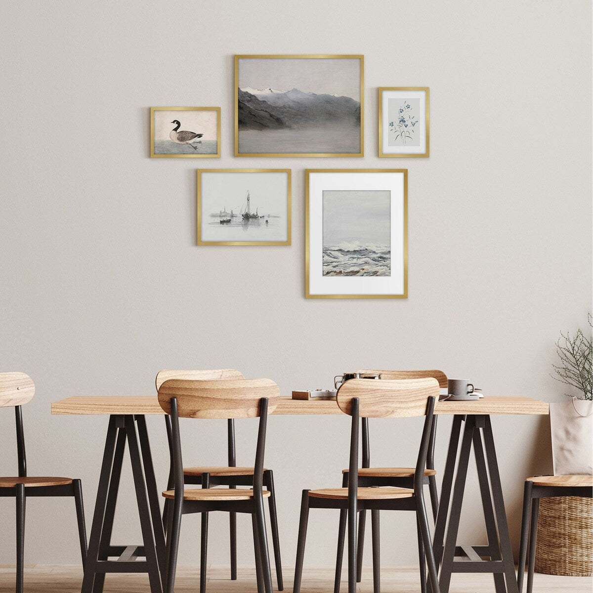 Americanflat 5 Piece Vintage Gallery Wall Art Set - Art by Maple + Oak