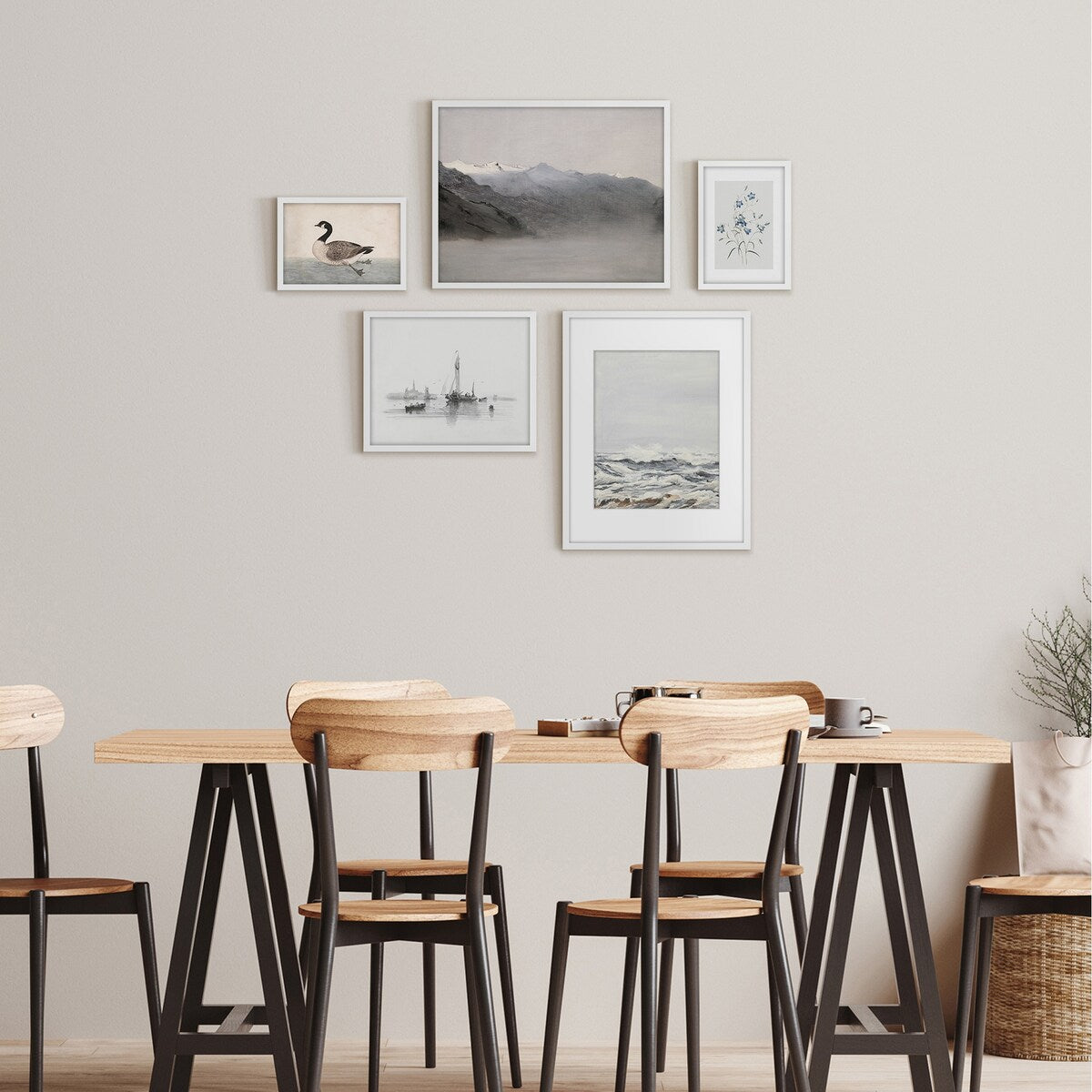 Americanflat 5 Piece Vintage Gallery Wall Art Set - Art by Maple + Oak