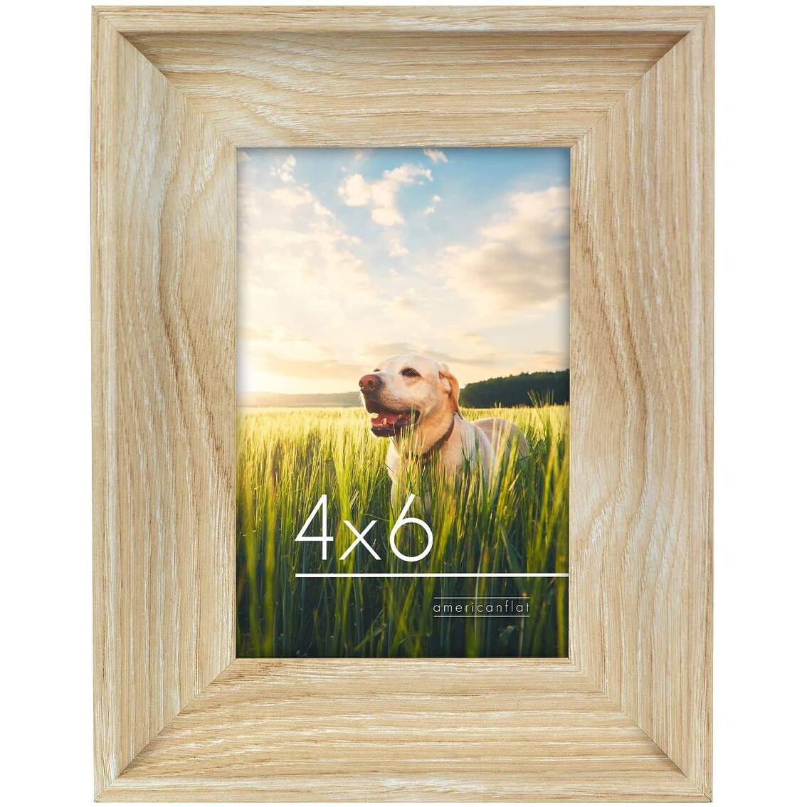 Americanflat Rustic Lodge Frame in Distressed MDF with Polished Glass - Horizontal and Vertical Formats for Wall and Tabletop
