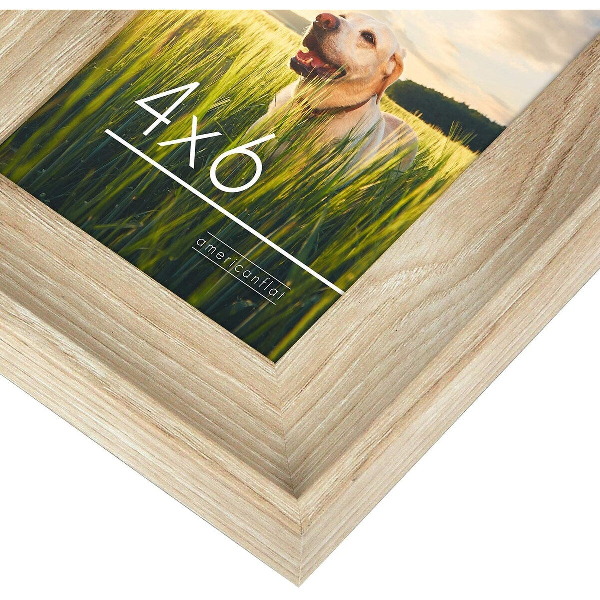 Americanflat Rustic Lodge Frame in Distressed MDF with Polished Glass - Horizontal and Vertical Formats for Wall and Tabletop