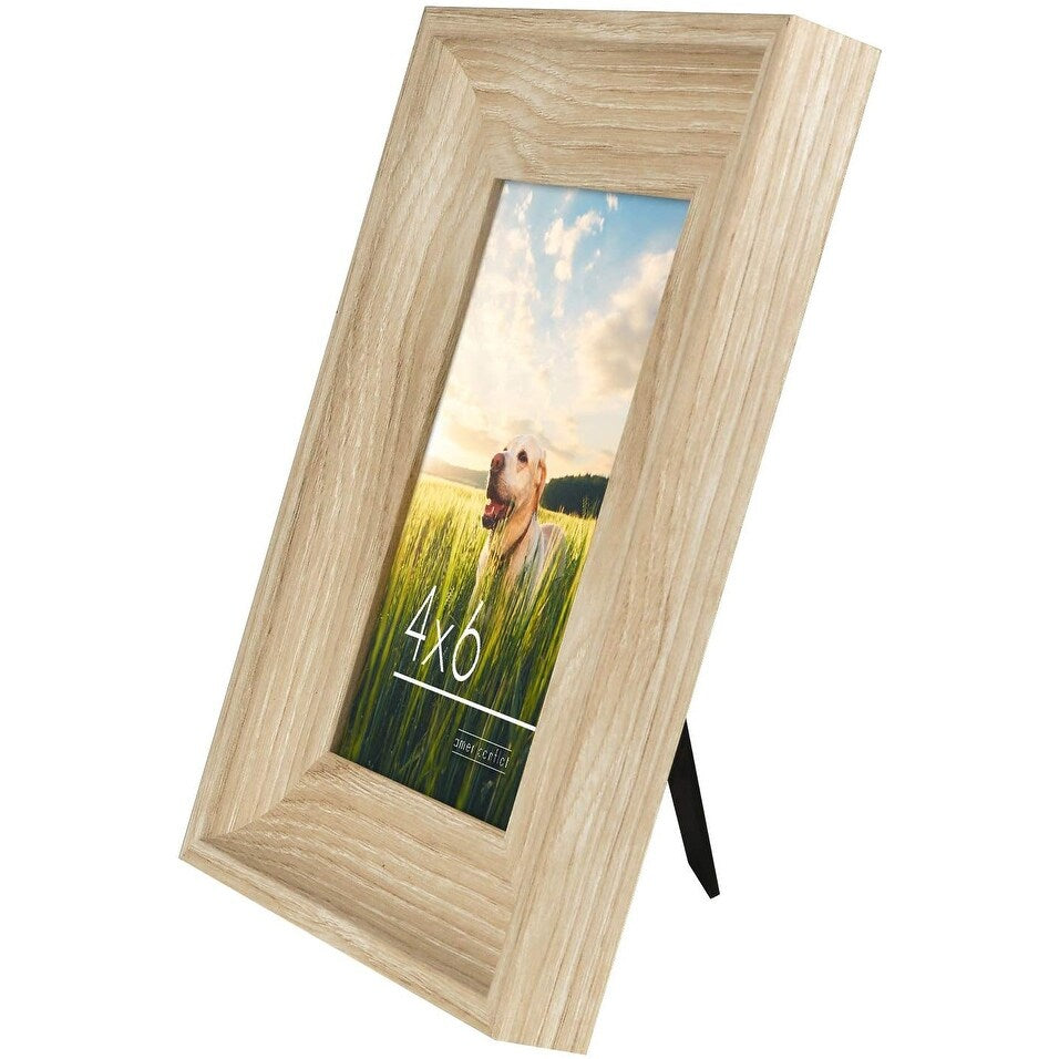 Americanflat Rustic Lodge Frame in Distressed MDF with Polished Glass - Horizontal and Vertical Formats for Wall and Tabletop