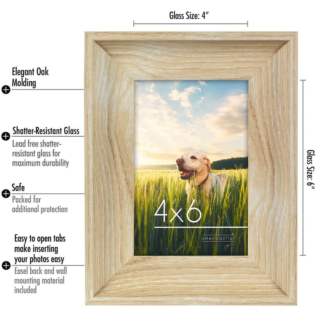 Americanflat Rustic Lodge Frame in Distressed MDF with Polished Glass - Horizontal and Vertical Formats for Wall and Tabletop