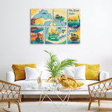 Americanflat The Great Lakes Map 5 Piece Grid Wall Art Room Decor Set