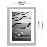 Americanflat 5x7 Picture Frame with Mat for 4x6, Silver