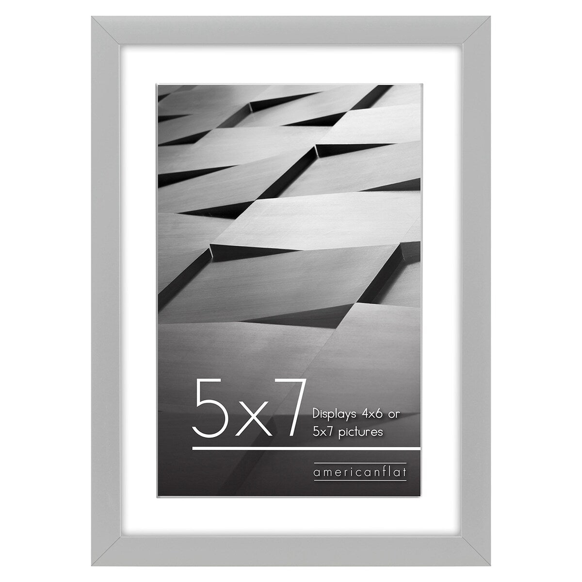 Americanflat 5x7 Picture Frame with Mat for 4x6, Silver
