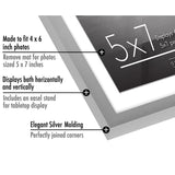 Americanflat 5x7 Picture Frame with Mat for 4x6, Silver