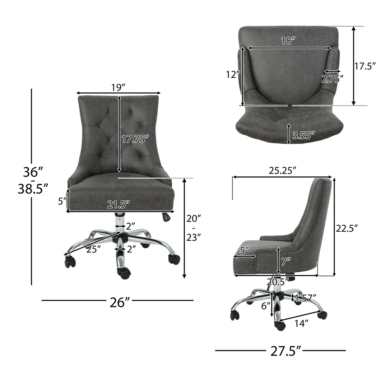 Americo Contemporary Tufted Office Chair by Christopher Knight Home