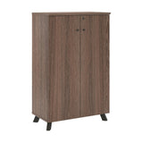 Ameriwood Home AX1 Medium Brown L Shape Desk and Storage Cabinet Bundle