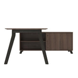 Ameriwood Home AX1 Medium Brown L Shape Desk and Storage Cabinet Bundle