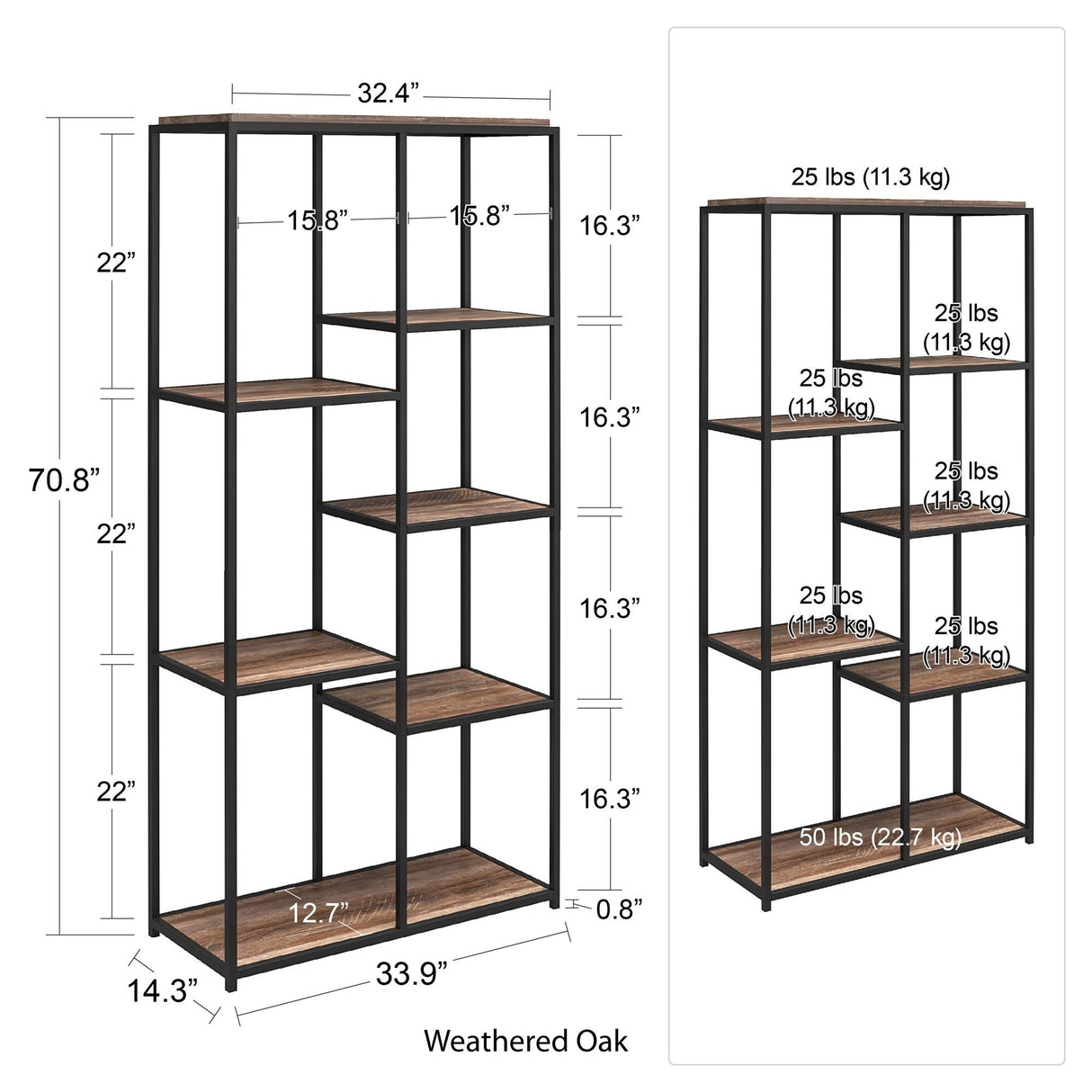 Ameriwood Home Machias 5 Shelf Bookcase