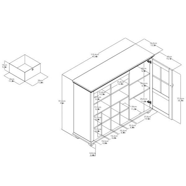 Ameriwood Home Reese Park 4-bin Storage Cabinet
