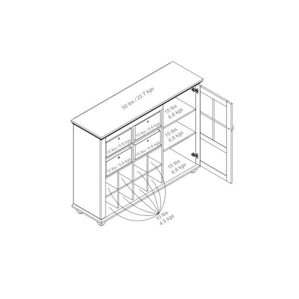 Ameriwood Home Reese Park 4-bin Storage Cabinet