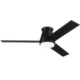 Amici 48 in. Indoor Black Low Profile Standard Ceiling Fan with Bright White Integrated LED Light Kit, Remote Included