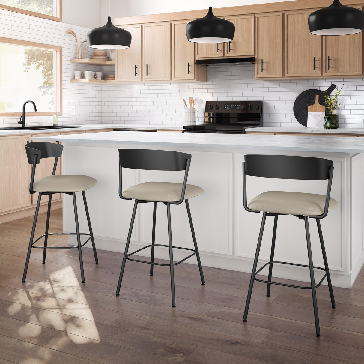 Amisco Ludwig Swivel Counter and Bar Stool