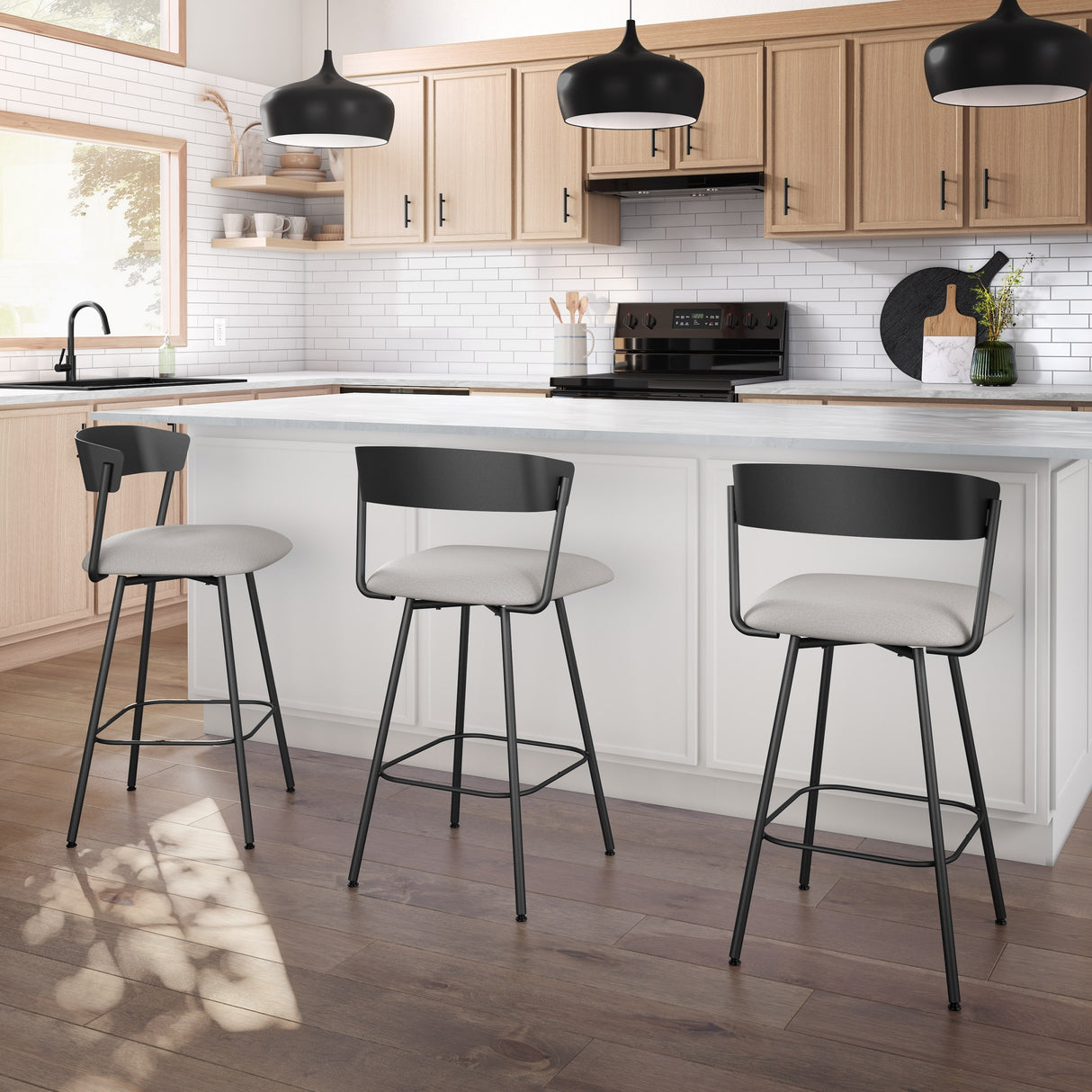 Amisco Ludwig Swivel Counter and Bar Stool