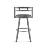 Amisco Vector Swivel Counter Stool with Distressed Wood Seat