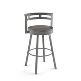 Amisco Vector Swivel Counter Stool with Distressed Wood Seat