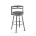 Amisco Vector Swivel Counter Stool with Distressed Wood Seat
