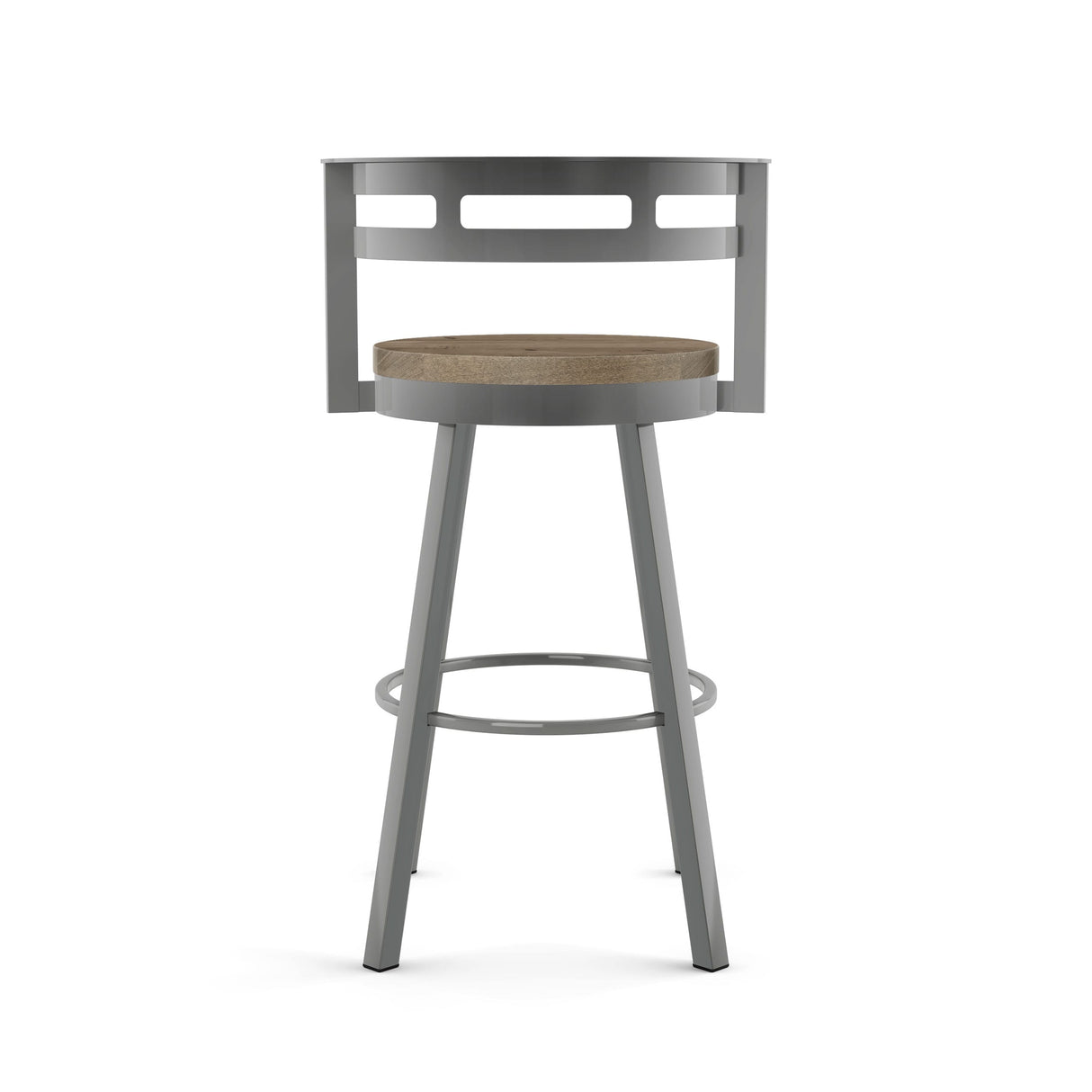 Amisco Vector Swivel Counter Stool with Distressed Wood Seat