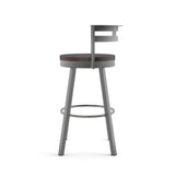Amisco Vector Swivel Counter Stool with Distressed Wood Seat