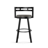 Amisco Vector Swivel Counter Stool with Distressed Wood Seat