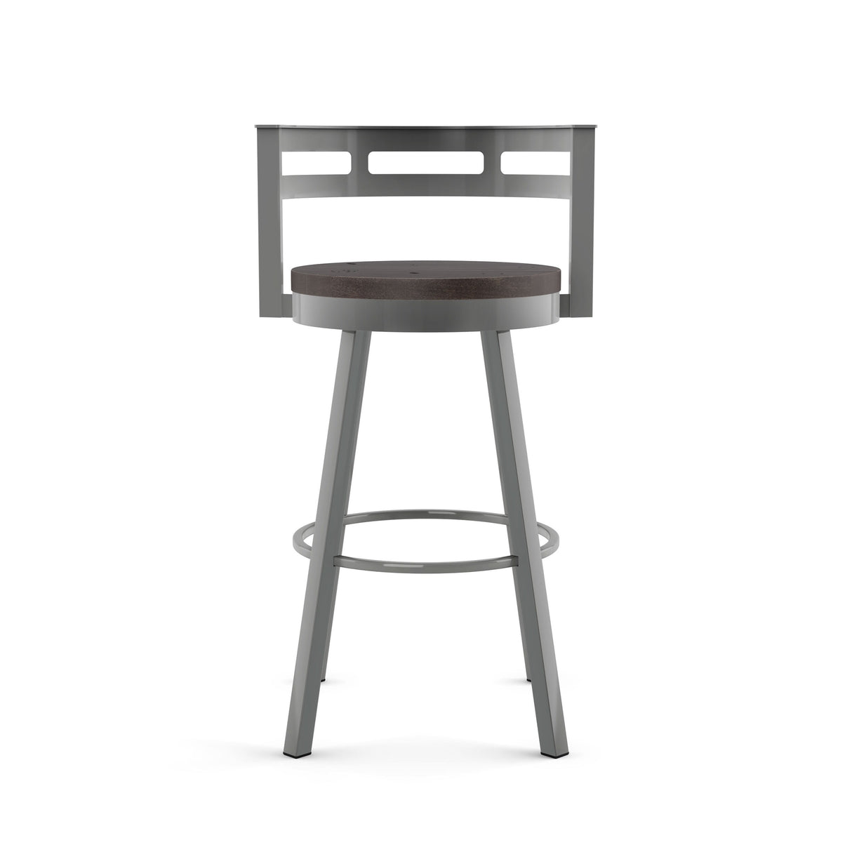 Amisco Vector Swivel Counter Stool with Distressed Wood Seat
