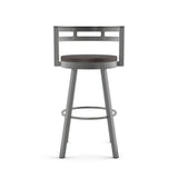 Amisco Vector Swivel Counter Stool with Distressed Wood Seat