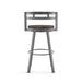 Amisco Vector Swivel Counter Stool with Distressed Wood Seat