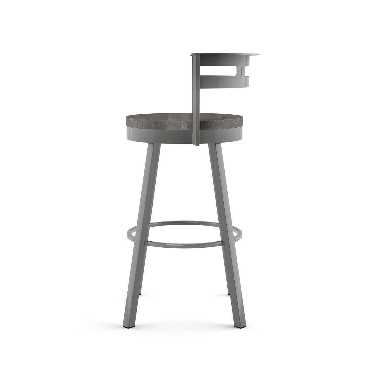Amisco Vector Swivel Counter Stool with Distressed Wood Seat