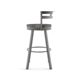 Amisco Vector Swivel Counter Stool with Distressed Wood Seat